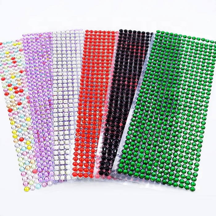 
Mirror foiled back resin acrylic crystal sticker, self adhesive peel and stick on crystal jewel sticker 