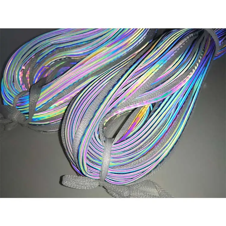 
colorful EN471 stretch reflective piping cord for clothing 