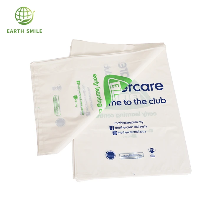 Corn Starch Biodegradable Made Die Cut Shopping Plastic Bag for Shopping Mall Clothing Store