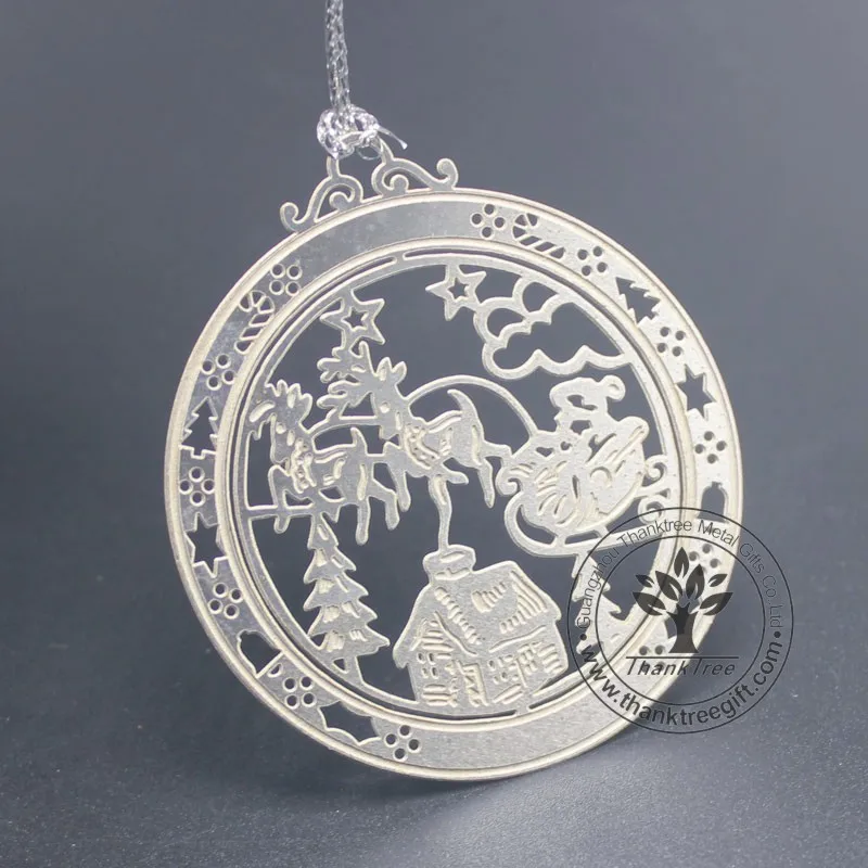 unique flat etched ornament with angel silhouette for Christmas tree ornament