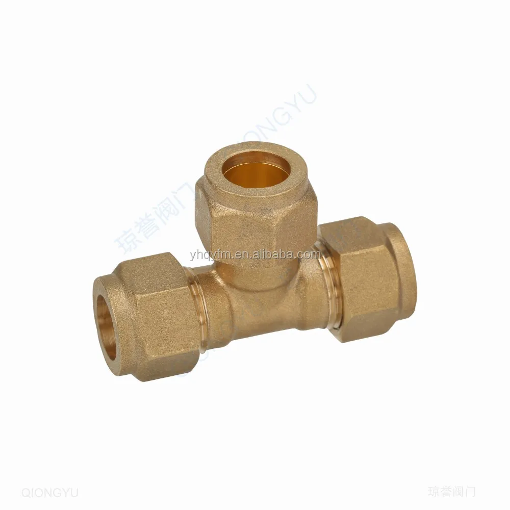 Тройник латунные компрессионные фитинги сантехнические фитинги высокого качества