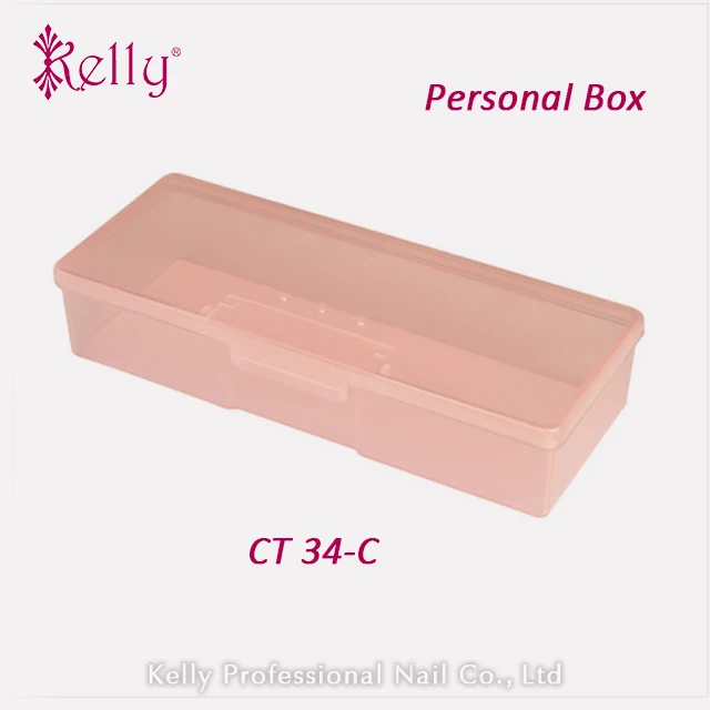 
Clear Pink Plastic Empty Nail Container Storage Box Personal Box For Manicure Tools 
