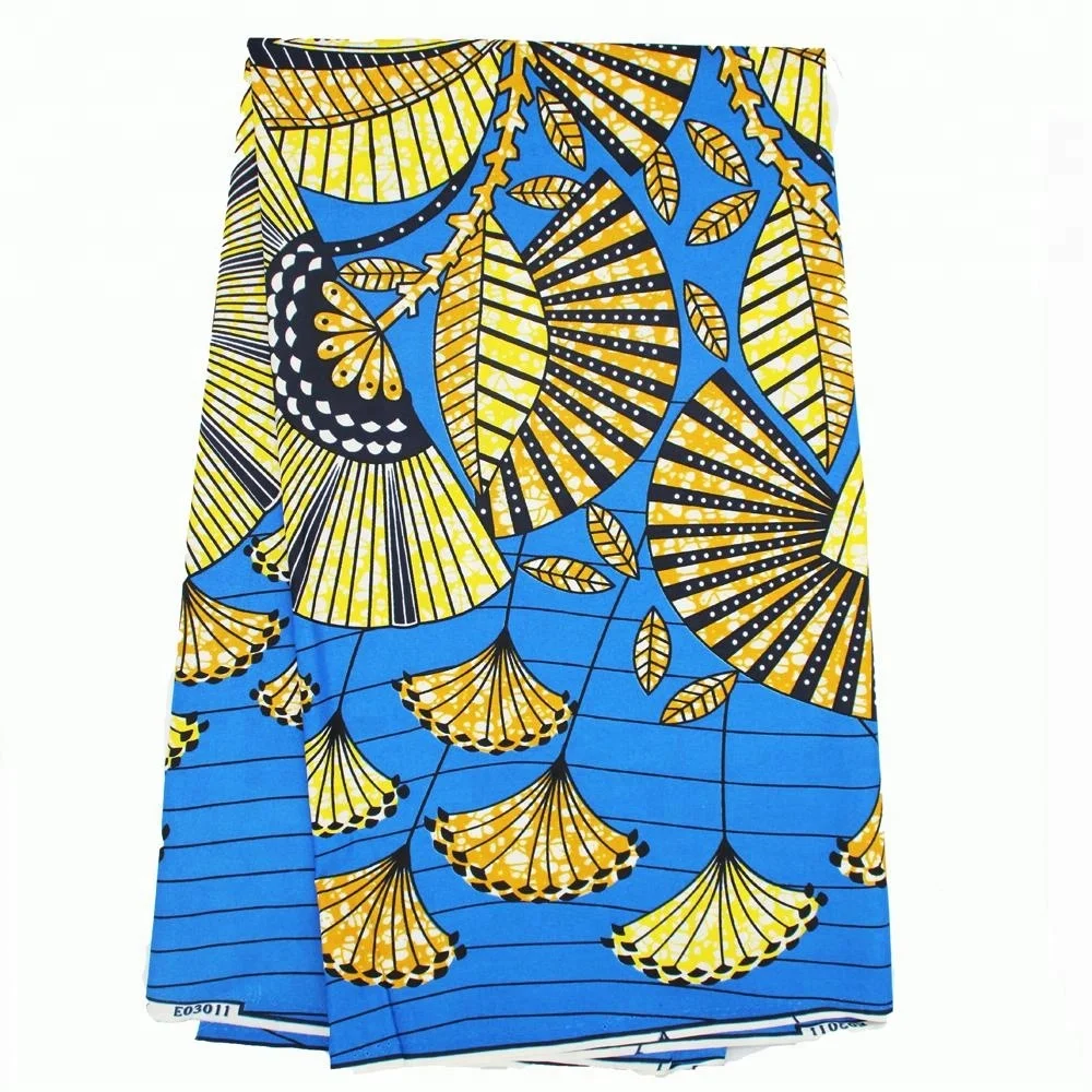 Plain woven 100% cotton capulana wax print fabric