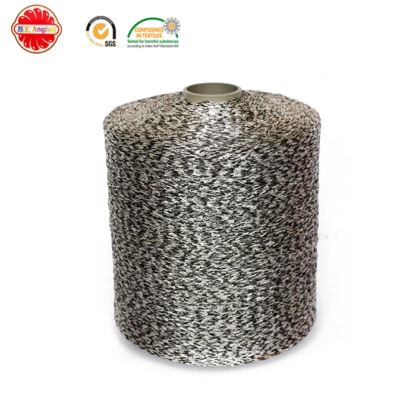 Sequined Polyester Yarn Thread For Decor Crochet Knit Yarn With Sequins Attached