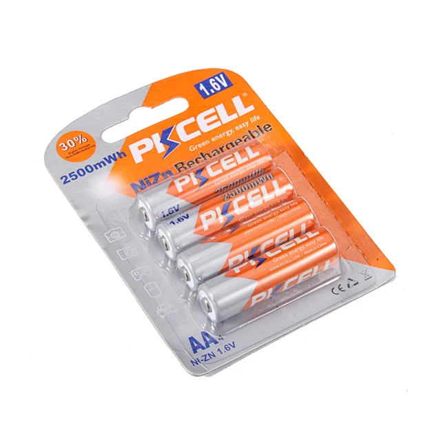 high capacity 1.6v aa 2500mAh ni-zn rechargeable battery for electric toys