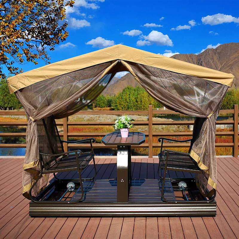 
New Hot Cheapest Aluminum Outdoor Swing Chair Garden Patio Beach Lounge 4 Seater Pool Leisure Out Door Lounger Furniture Chairs 