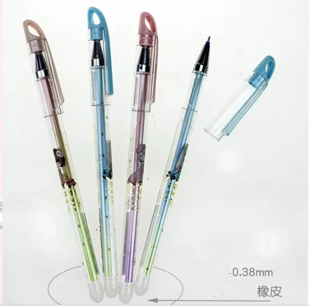 Pupils erasable pen crystal blue-black ink all needle easy to wipe the le pen creative stationery pen PN2560