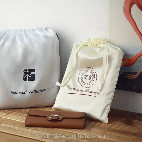 Custom satin drawstring lingerie bag