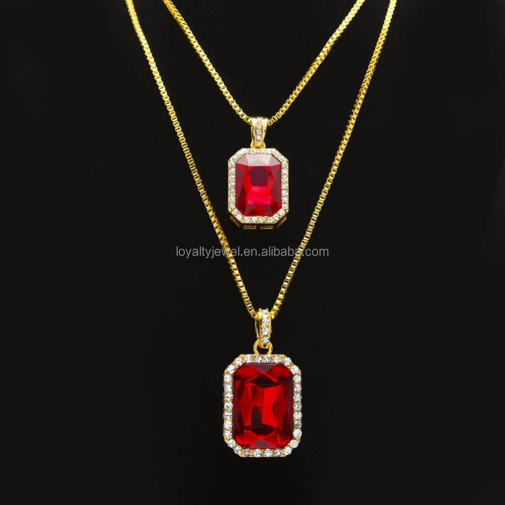 Indian gold chain artificial ruby drops beads necklace