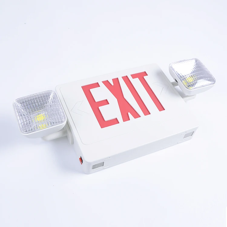 BEST sell model led rechargeable twin spot emergency lights LED fire alarm exit combo light for commercial electric use
