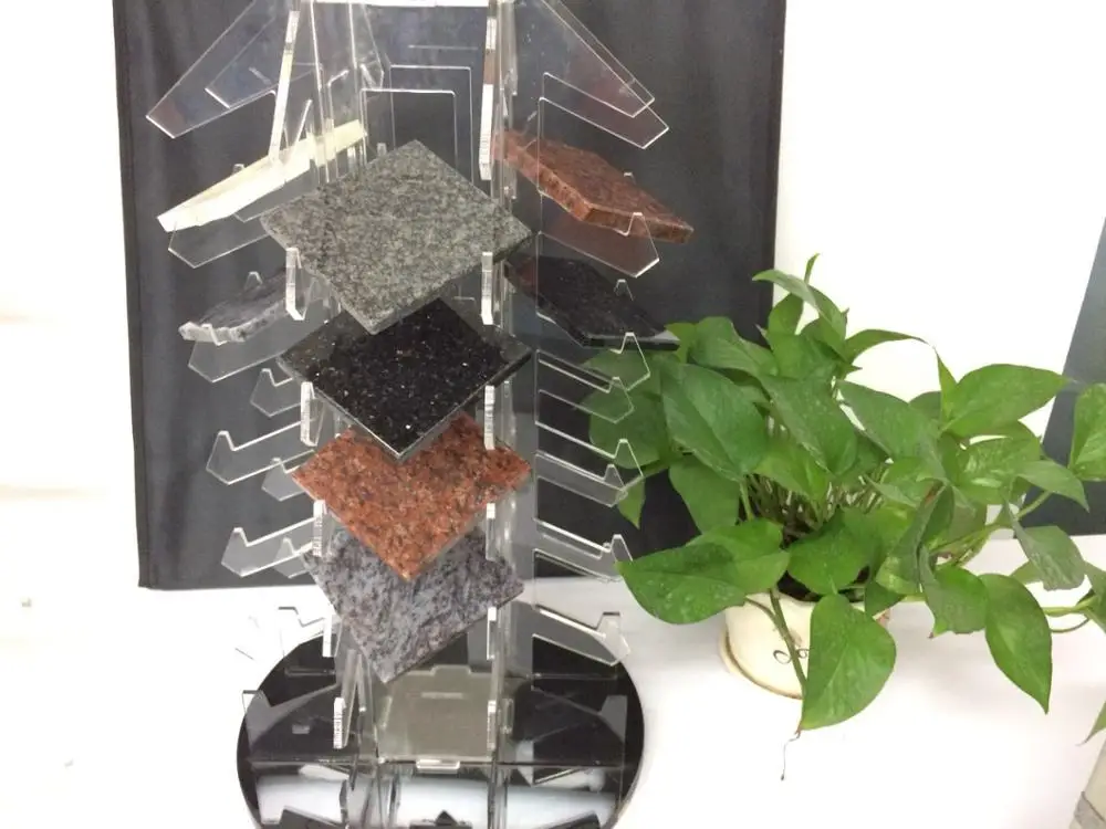 Desktop Clear Plexiglass Acrylic Stone Sample Display Tower