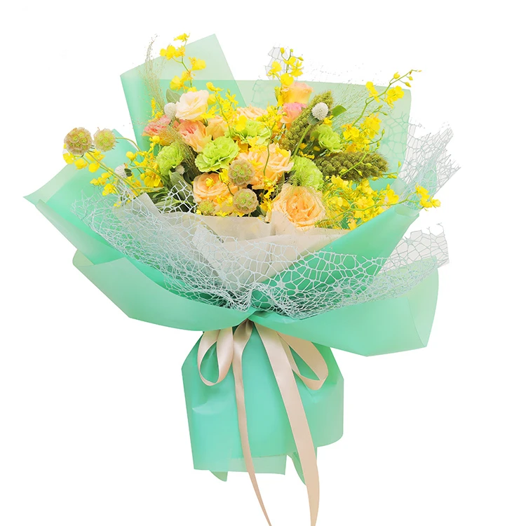 Circle Hollow Polyester Mesh Rolls Wrapping Packaging Colorful Recycle Gift Flower Wrapping Tissue Paper