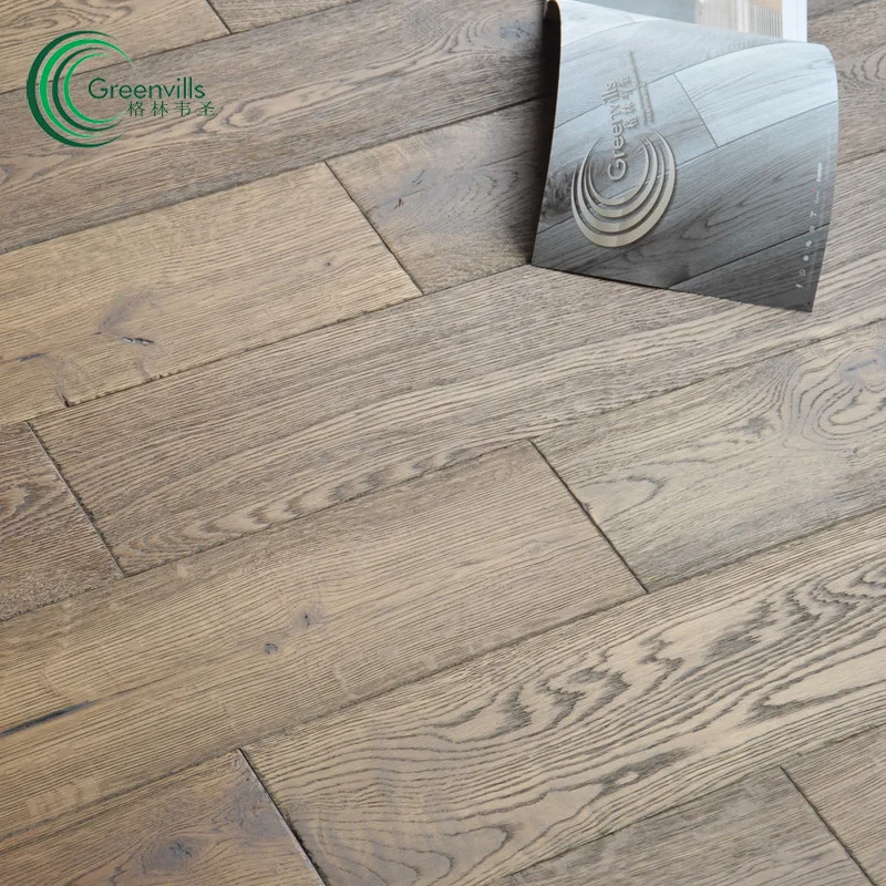 
Guangzhou factory price French oak engineered wood floor Wax oiled wire brushed parquet wood floor 