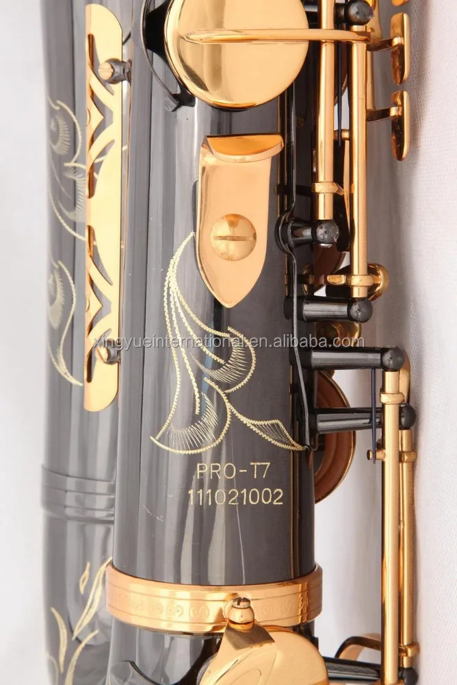 black tenor sax gold lacquer keys