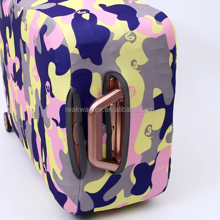 RW-LC-005 Fashion Custom Camouflage Pattern Waterproof Durable Spandex Suitcase Luggage Protector Dust