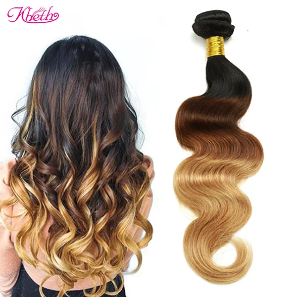 Xuchang Factory Hot Sale Color 1b/4/27 Body Wave Brazilian/Peruvian/Malaysian/Indian Ombre Hair Extensions