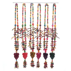 Wholesale Multi Color Coconut Shell Bohemian Necklace for Women Knit Handmade Wood Beads Ethnic Long Tree Leaf Pendant Necklace