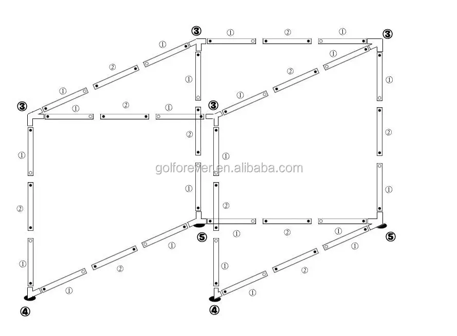 golf interior net for driving cage tent