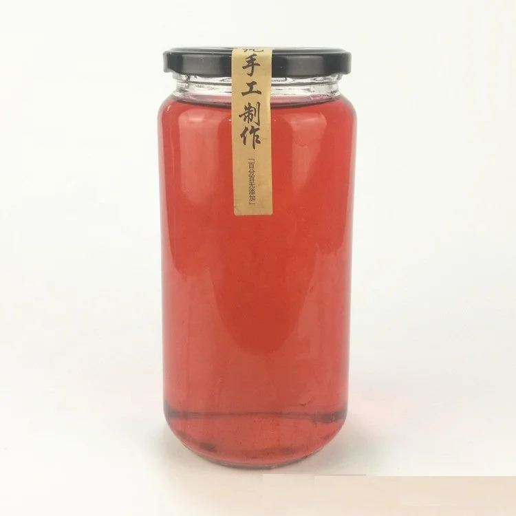 1000MLGlass Jar For Honey Jam Big Round Shape Glass Jar With Tin Cap