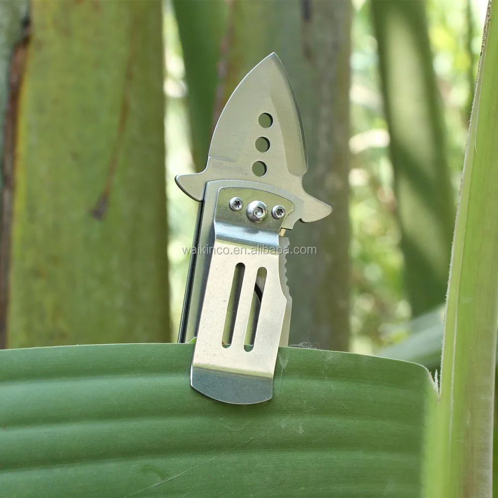 Engraved Mini Stainless Steel Wallet Clip EDC Pocket Folding Knife with Aluminium Handle