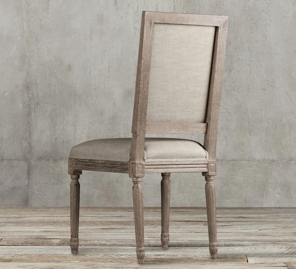 Wholesale Solid Wood Room Furniture Restaurant Used Banquet Linen Fabric Loui Ghost Wooden Dining Chair