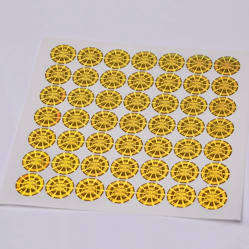 print custom design hologram logo design and authenticity hologram sticker on paper