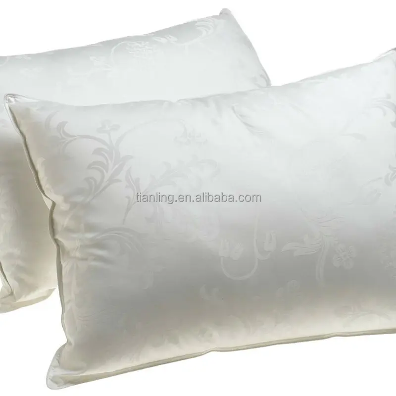 Cotton White Jacquard Pillow Covers Stain Pillowcases