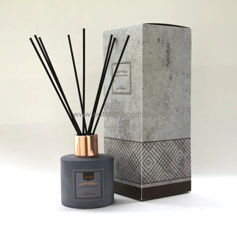 Outstanding new arrival decorative Frosted Glass Bottle Reed Diffuser Incense Stick Set