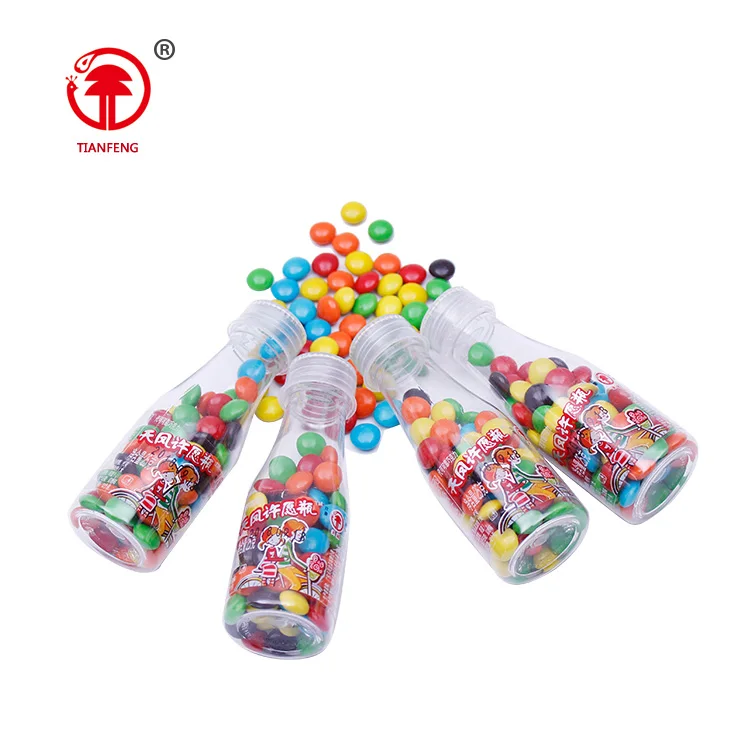 Sweet compound chocolate candy bean puffing biscuit chocolate compound in wishing bottle