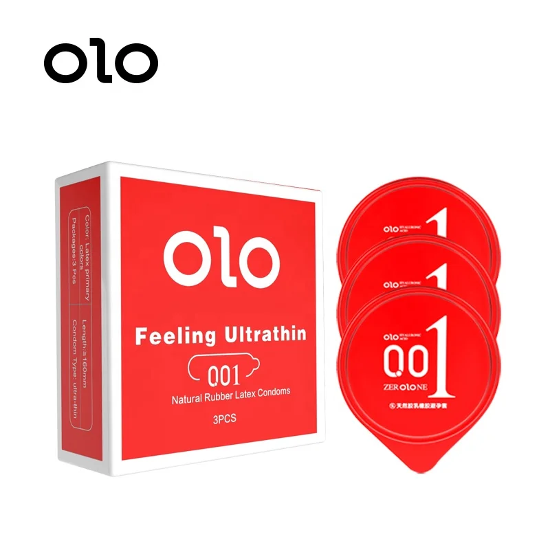 OLO Japan xxx Super Sensitive Magic Condom Thermal Sensation Rubber 001 Sex Toy Condom for Men 3pcs/box