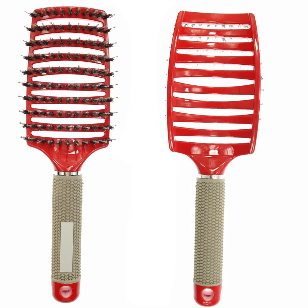 Профессиональный инструмент для салона щетина кабана смешанный нейлоновый изогнутый дизайн Стайлинг кератиновая щетка волос