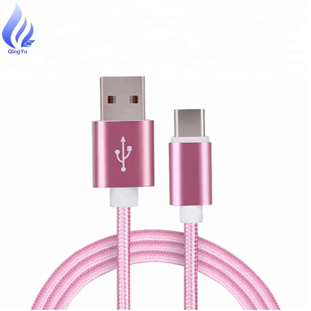 Top Sale 2M/6FT Nylon Braided USB Type C Cable, Metal Type C Connector Data Cable For Samsung S8 S8+/Google Pixel/Nexus 6P/LG G5