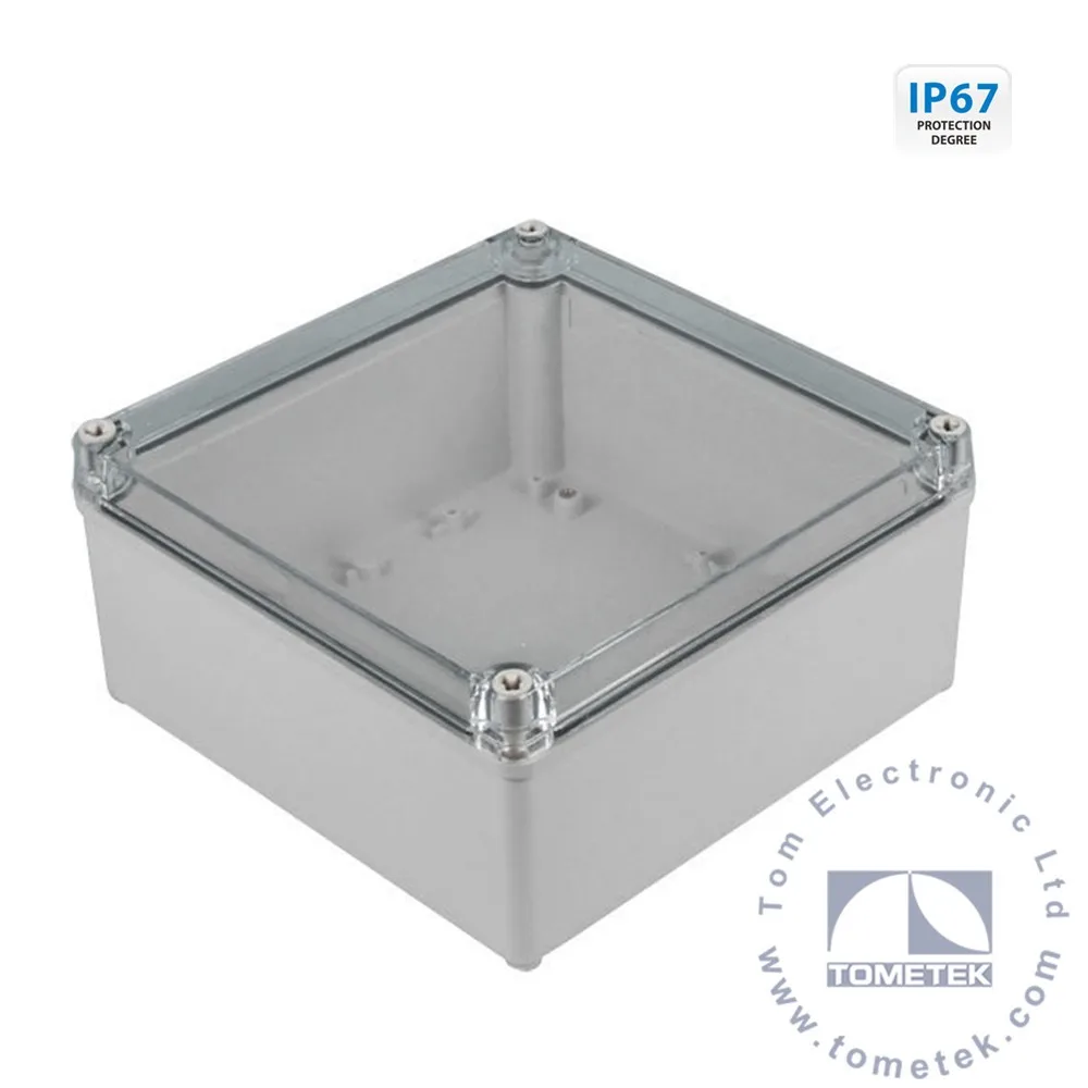 200*200*95mm IP67 Clear PC cover plastic electric box type Outlet and Connection box