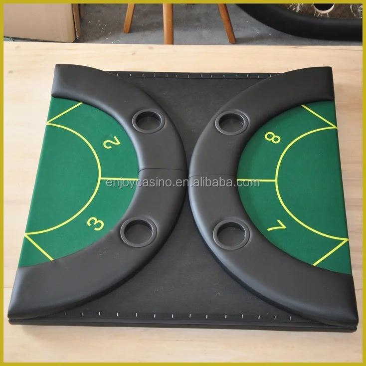 casino oval three-foldable suited poker table top