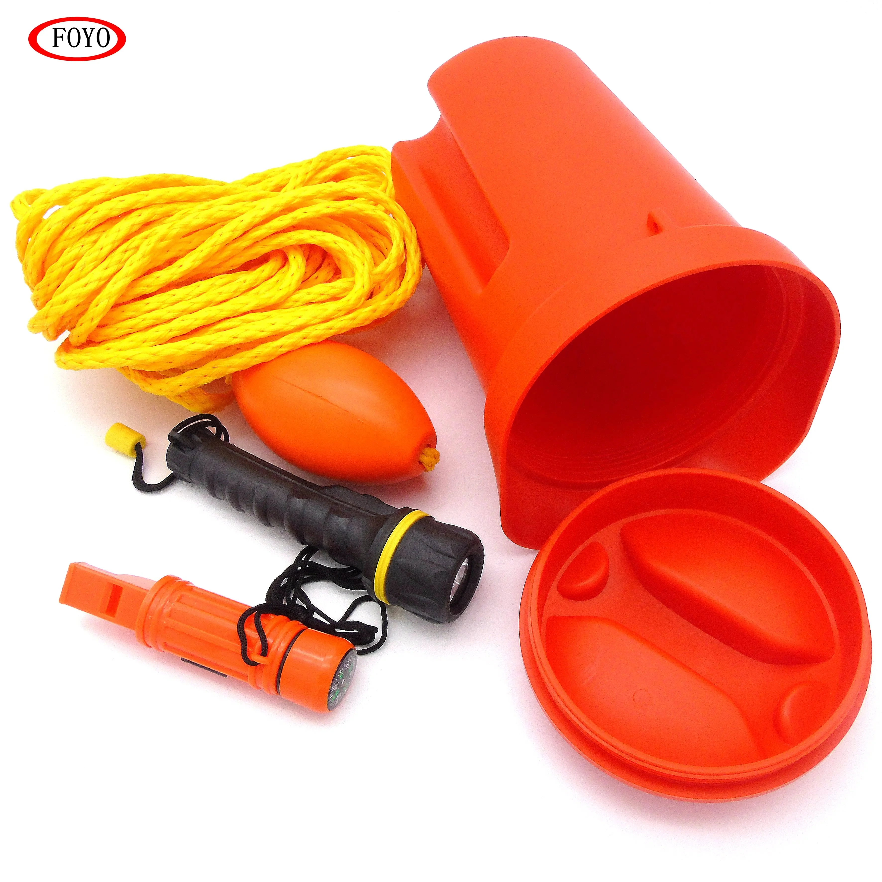 Foyo Bailer Marine Safety Kit with bailer scoop 50ft rope and float led torch and whistle