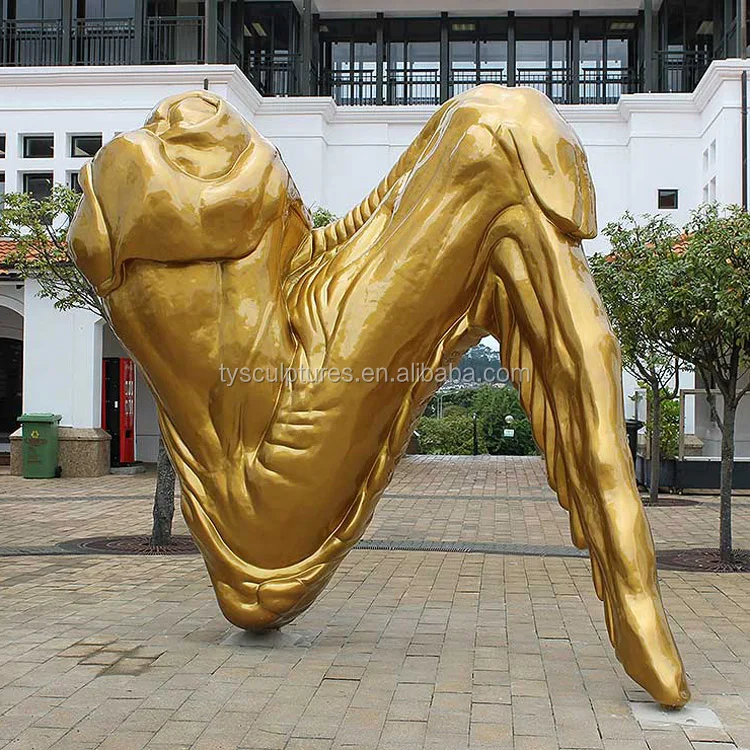 Home and Garden Decorative Casting Bronze Fiberglass Resin Chicken Wing