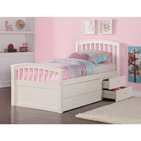 kids single bed with 6 drawers storage