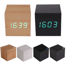 High Quality Brand New Modern Wooden USB/AAA Powered Digital LED Desk Alarm Clock Thermometer Free Shipping MTY3