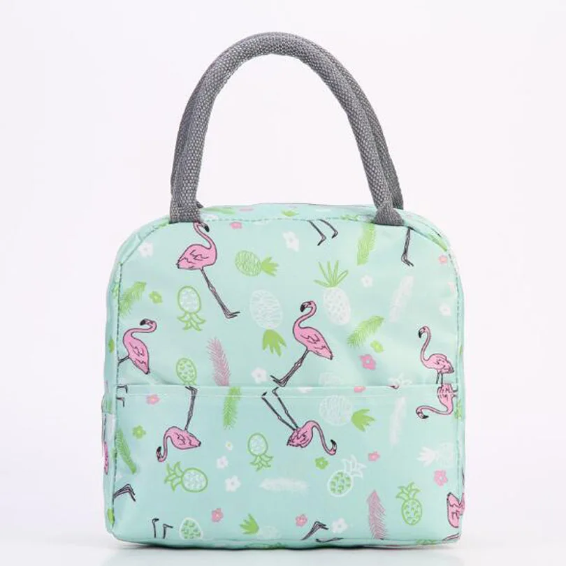 Audit BSCI Pattern Lunch Box Portable Insulated Canvas Thermal Food Picnic Lunch Bags for Women Kids Portable Cooler Bag