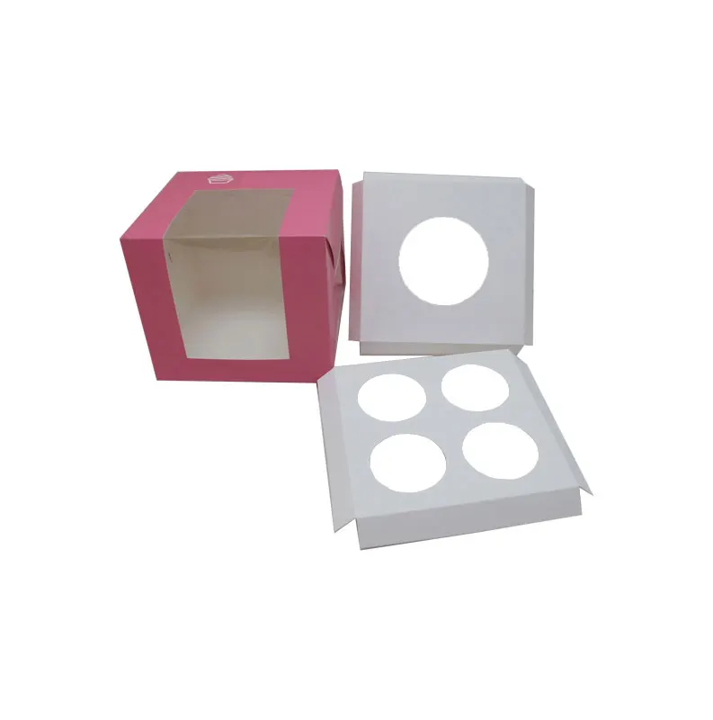 pink mini cake packaging cupcake boxes with custom logo