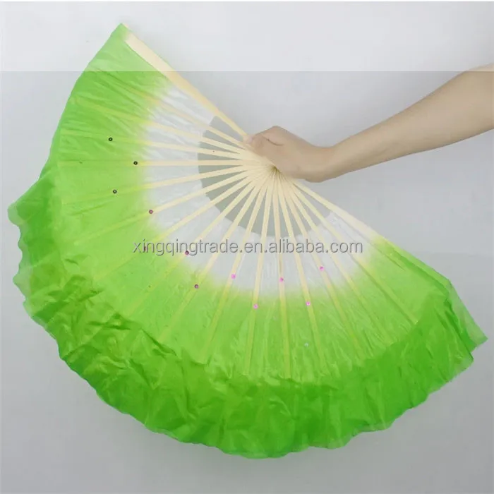 Ручная работа, красочные для правой и левой руки танцы живота, шелковые бамбуковые веера