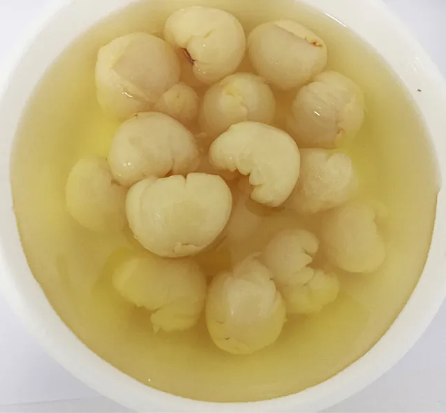 Canned food list of canned lychee fruit in syrup with halal sweets