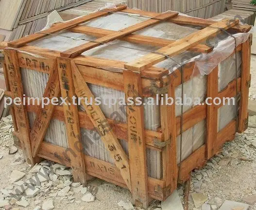 
Sandstone packed in crates 