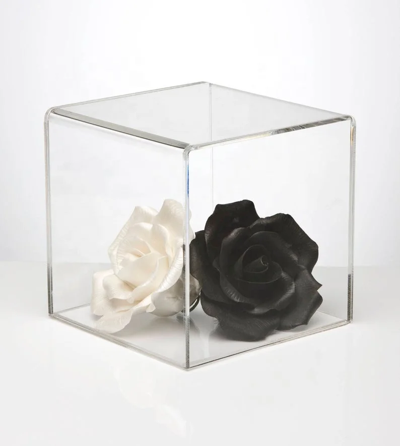 Clear Acrylic 5 Sided Display Cube Containers Perspex Cubes