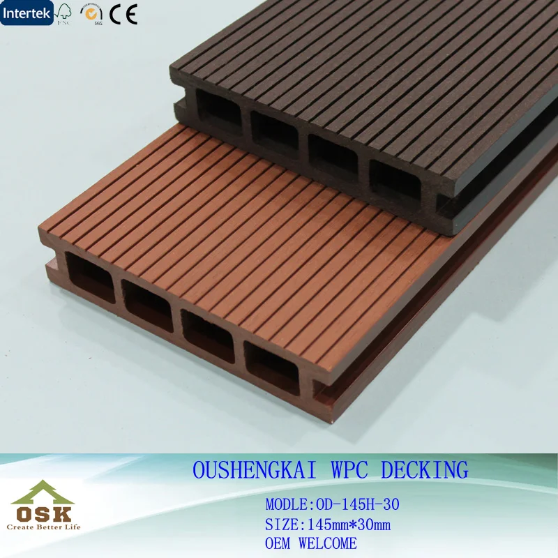Composite Material HDPE WPC Plastic Composite Decking Swimming Pool Outdoor Floorings Tiles WPC Decking