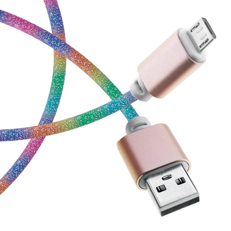 Pinyi Color Rainbow Leather  Micro USB Cable