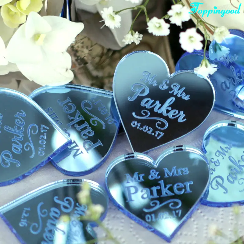 Laser Gold Acrylic Mirror Butterfly Shape Customised Wedding Tag
