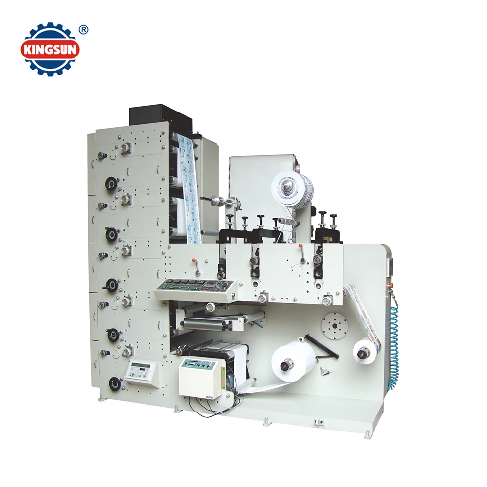 KINGSUN FP-320G Model  4 color self adhesive paper flexo label printing machine