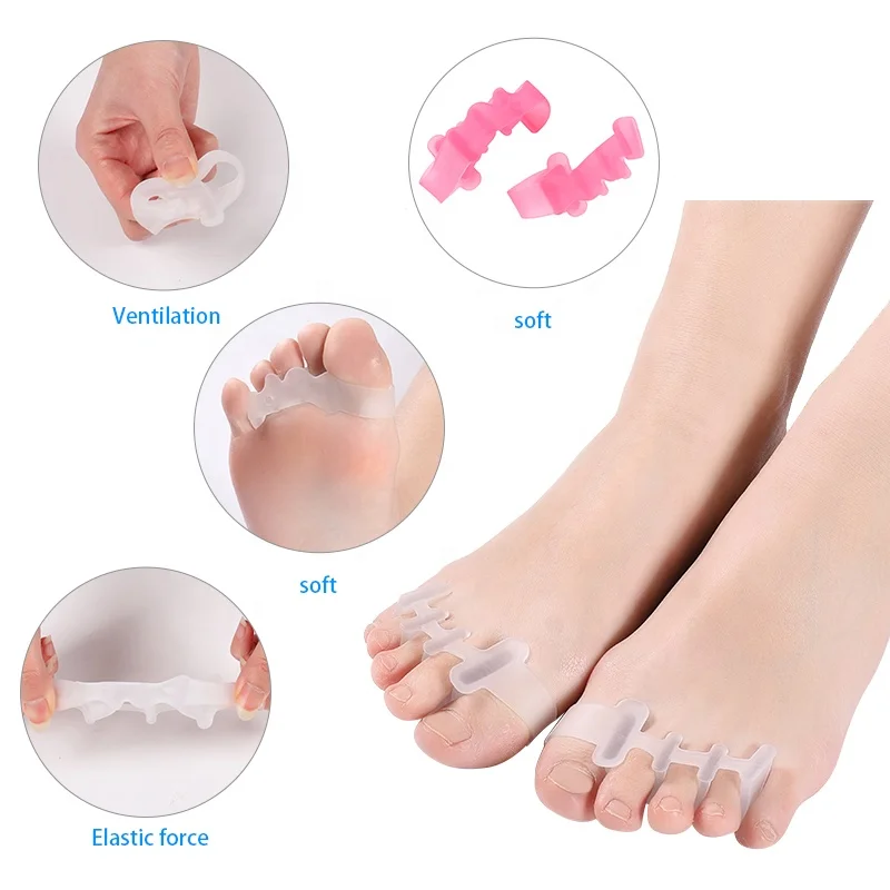 JIELU Four Holes Bunion Protector Split Toe Separators Silicone