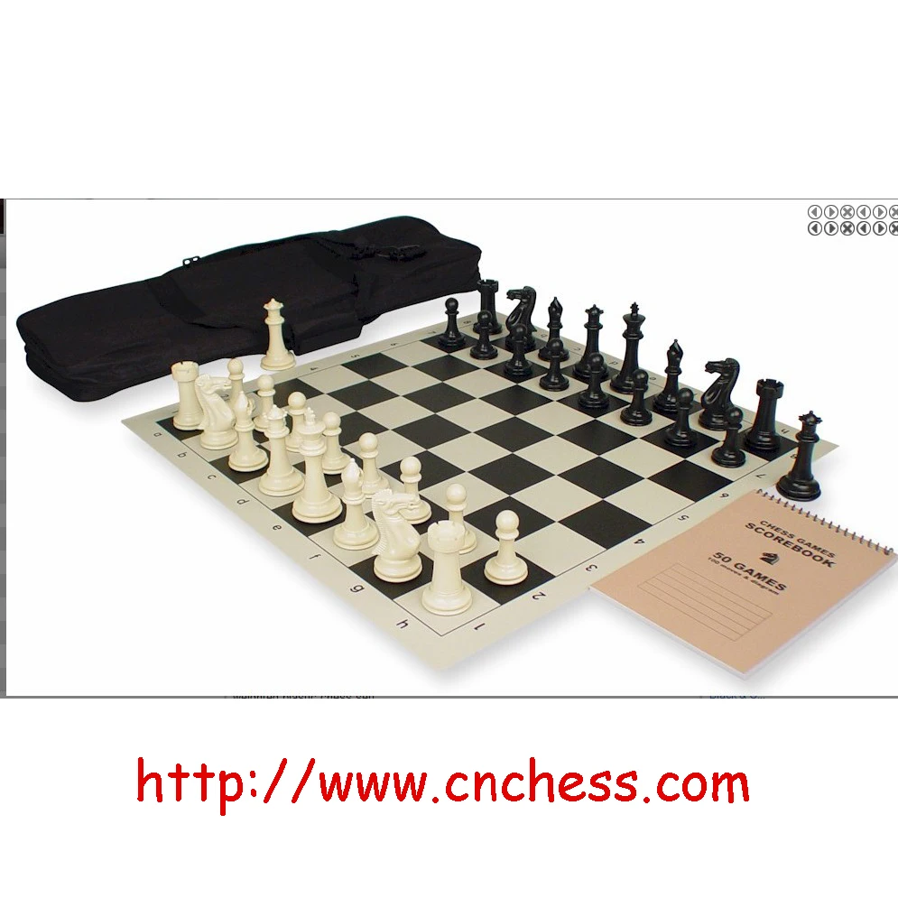 international chess game set with custom printing logo on the chess board and chess bag